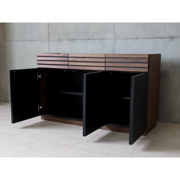 Life with Design cabinet sideboard wooden natural tree Schic modern stylish width 120 walnut color 