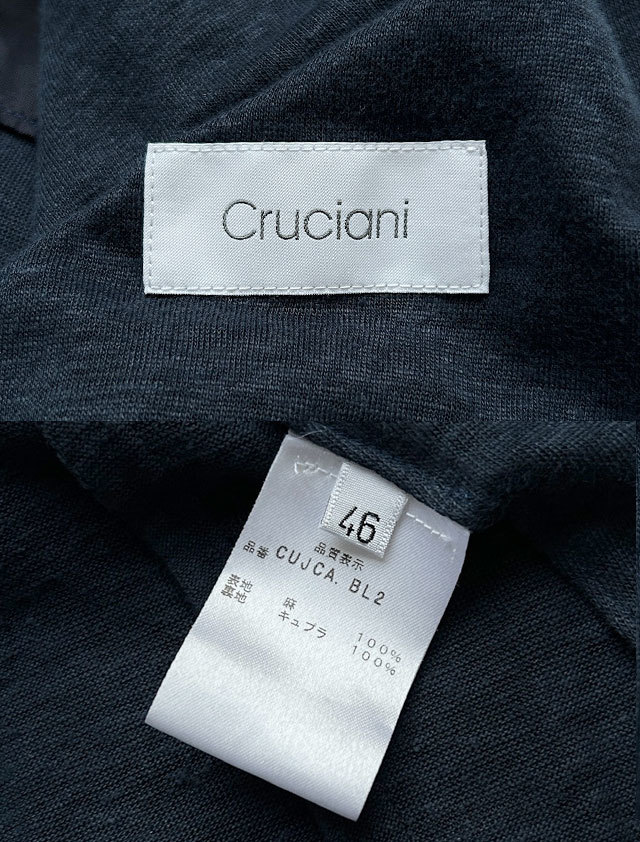 Cruciani クルチアーニ メンズ リネンニット ジャケット ネイビー サイズ46 / イタリア製_画像10