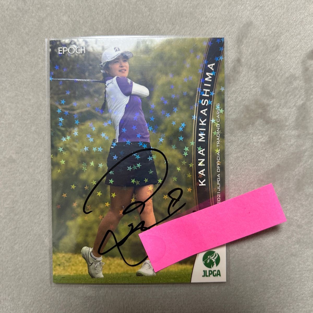 JLPGA EPOCH エポック　女子プロゴルフ　三ヶ島かな　直筆サインカード_画像1