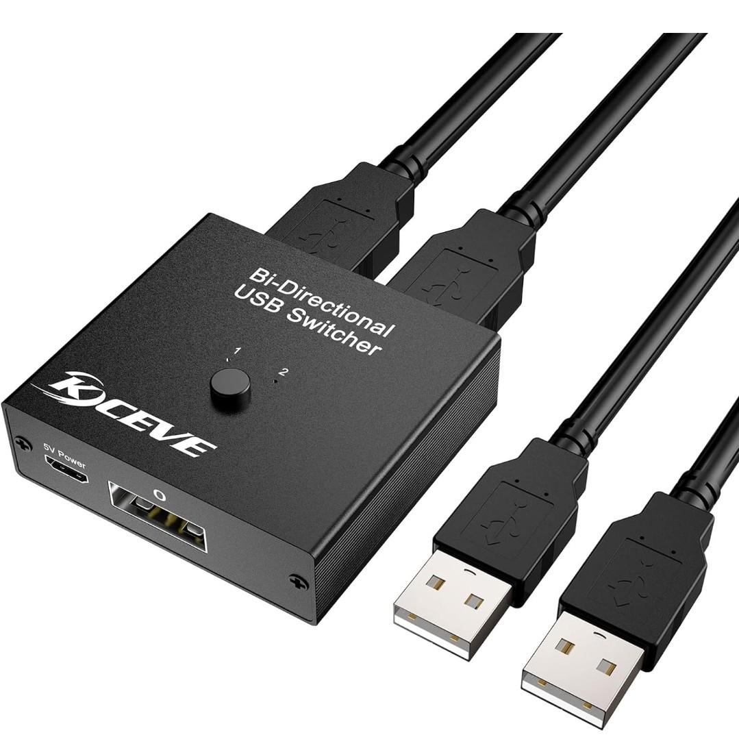 KCEVE USB switch 2.0 manual interactive 2 input 1 output / 1 input 2 output USB2.0 switch PC2 pcs for adaptor cable USB