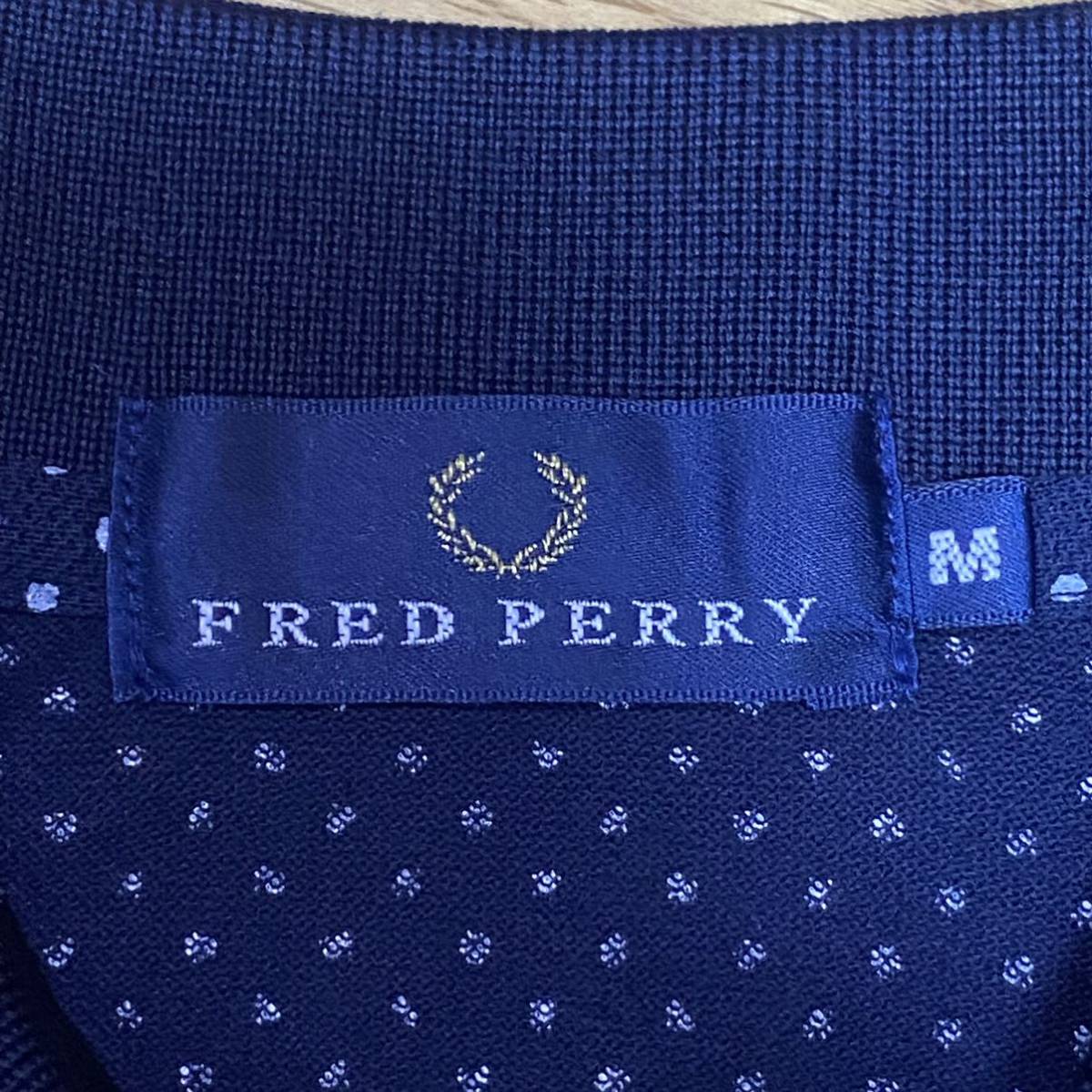 FRED PERRY フレッドペリー 水玉 ポロシャツ 半袖 紺 ネイビー M_画像10