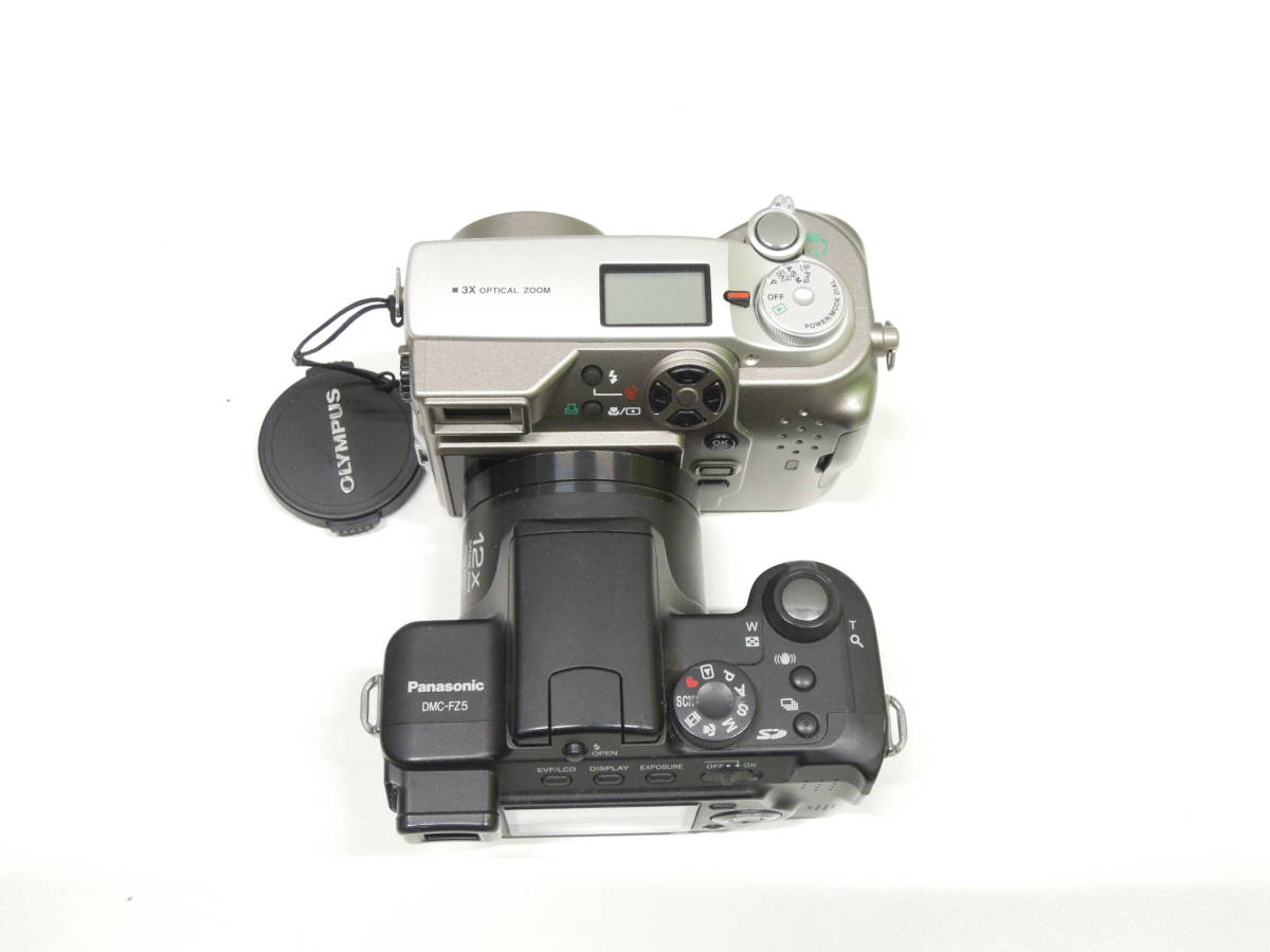 カメラ祭 カメラおまとめ 6台 Panasonic DMC-FZ5 DMC-FZ20 OLYMPUS C-3100 ZOOM Konica C-35 MR.70LX 通電 作動未確認 ジャンク_画像3