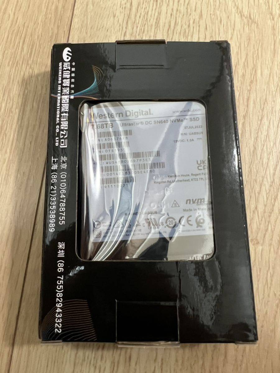 Western Digital SN640 7680GB U.2 大容量 高速SSD-
