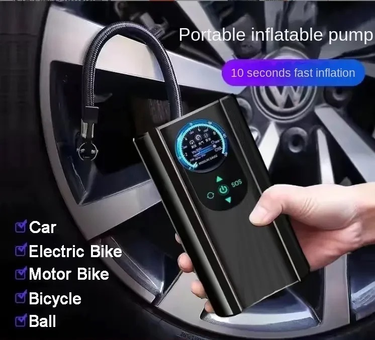本日限定 最新型 新品 電動 空気入れ 自転車 自動車 ボール 浮き輪 エアポンプ コードレス 充電式 強力モーター USBプラグ 充電式 圧力計_画像1