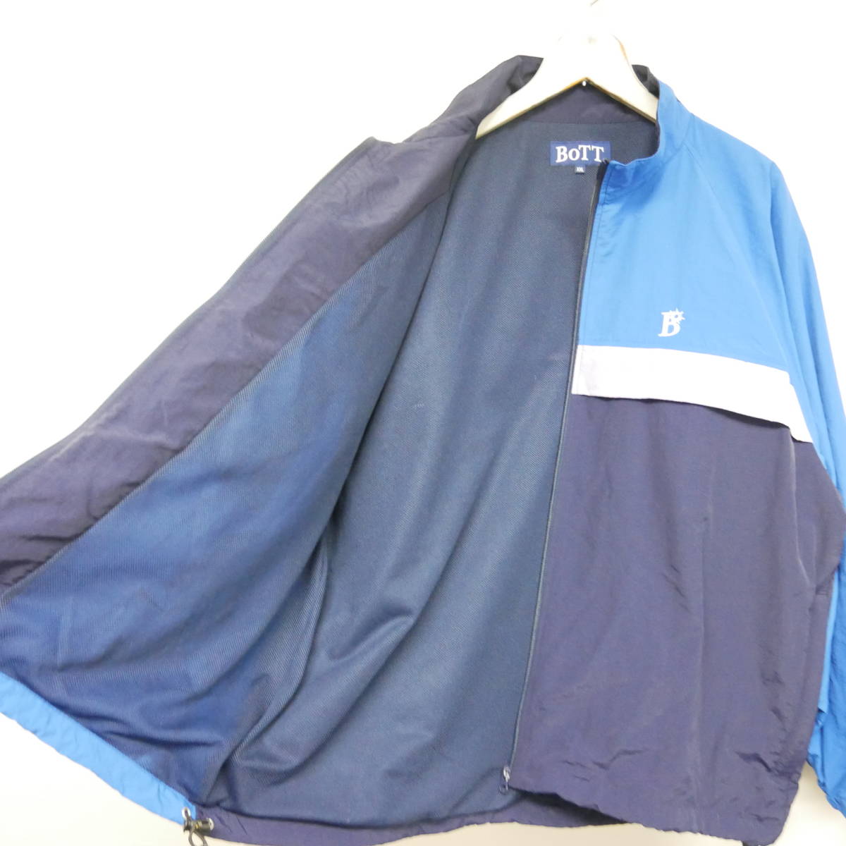 【1円】良好 国内正規 BoTT ボット 23AW Paneled Track Jacket パネルド トラックジャケット 配色切り替え 定価27500円 blue ブルー XXL_画像3