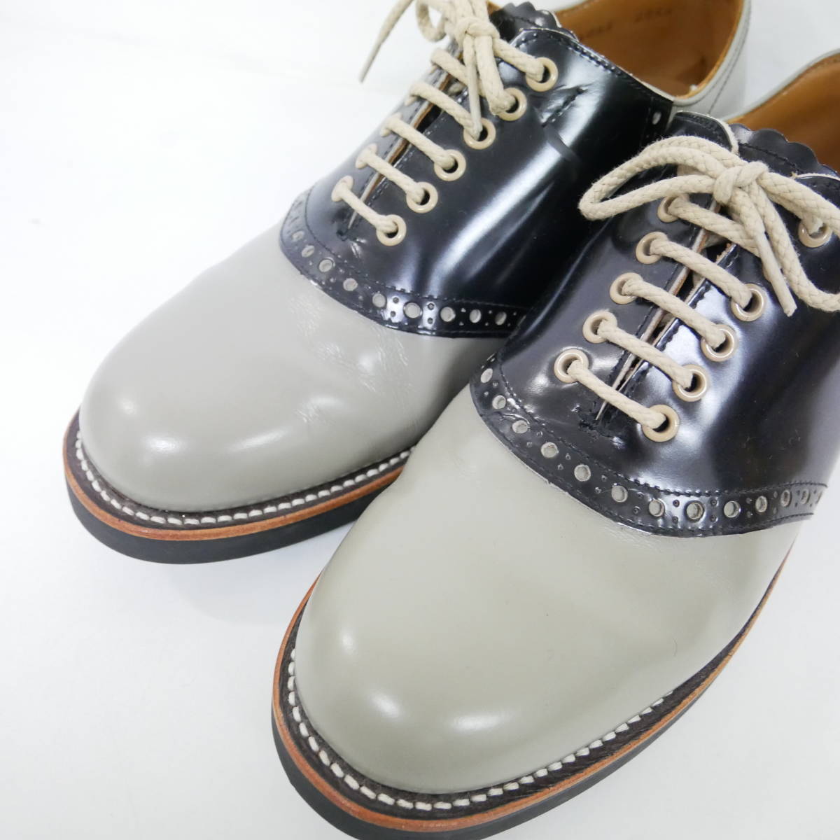 【1円】良好 国内正規 GLAD HAND GLADHAND×REGAL グラッドハンド リーガル SADDLE SHOES サドルシューズ GREY BLACK グレー ブラック 25.5_画像7