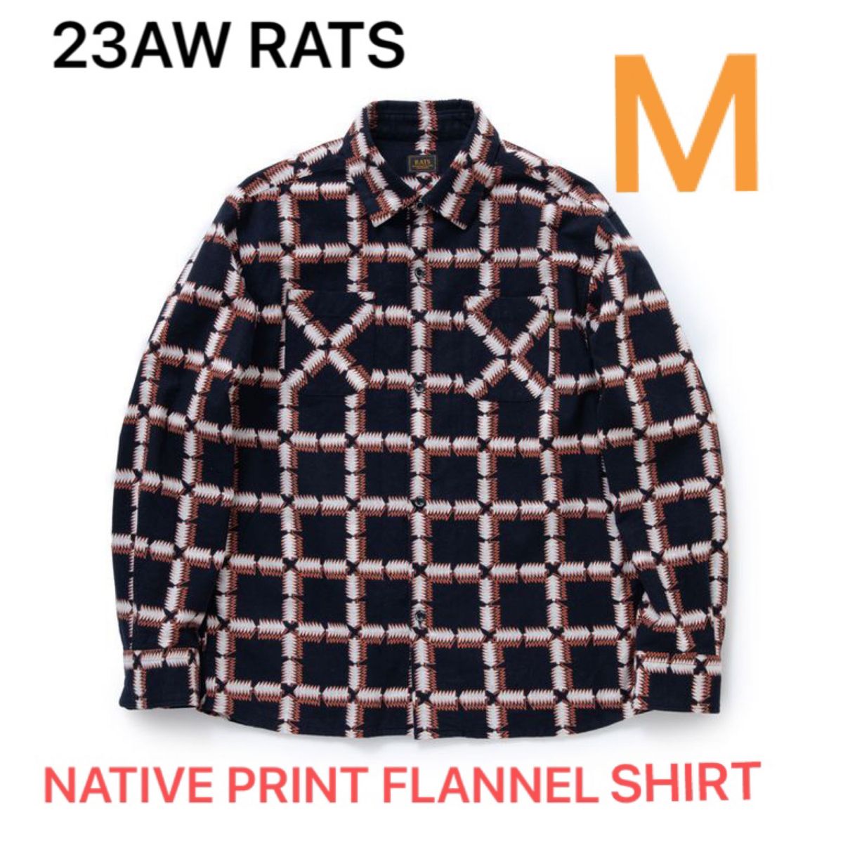 23AW RATS NATIVE PRINT FLANNEL SHIRT 