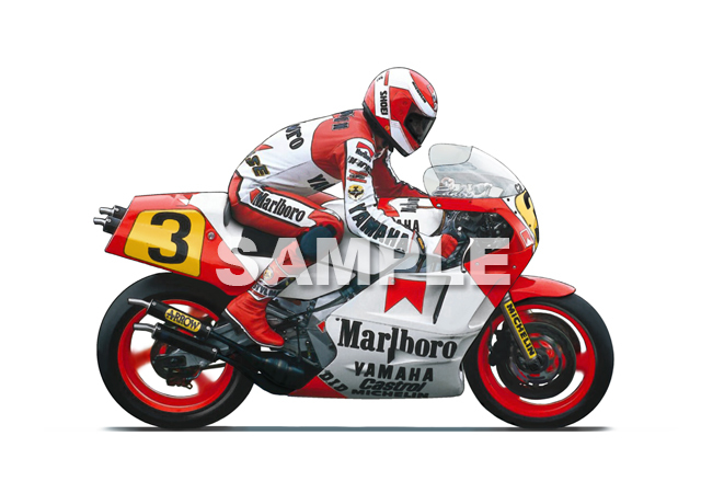 即決送料無料　YZR500ローソン 1988　バイクグラフィック 額付きインテリア雑貨　 YAMAHA マルボロ Marlboro_画像1