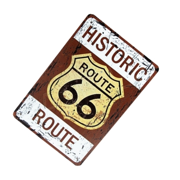 ルート６６ブリキ看板　20㎝×30㎝　HISUTORIC ROUTE66 レトロ風　新品　未使用品_画像2