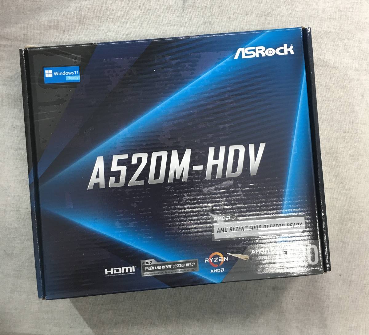 ジャンク品 ASRock AMD Ryzen 3000/4000シリーズ(Soket AM4)対応 A520チップセット搭載 Micro ATX マザーボード A520M-HDV　_画像1