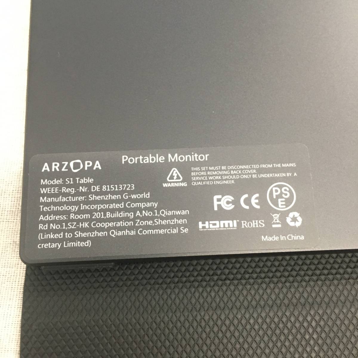 現状品 ARZOPA S1 TABLE PORTABLE MONITOR モバイルモニター 約15.6インチ_画像6