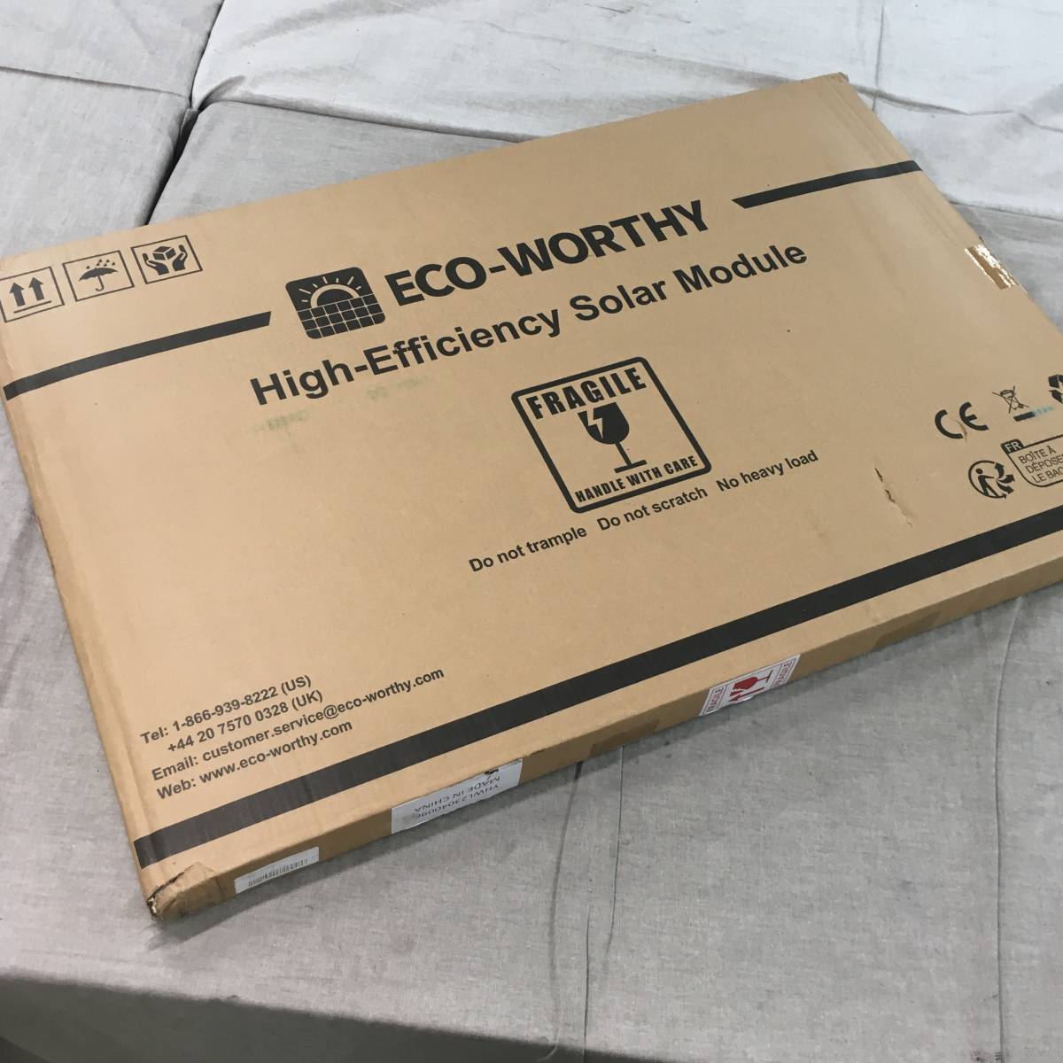 未使用品 ECO-WORTHY ソーラーパネル 100W ECOM100WDW 単結晶 超高効率 省エネルギー 小型 車 船舶 屋根_画像1