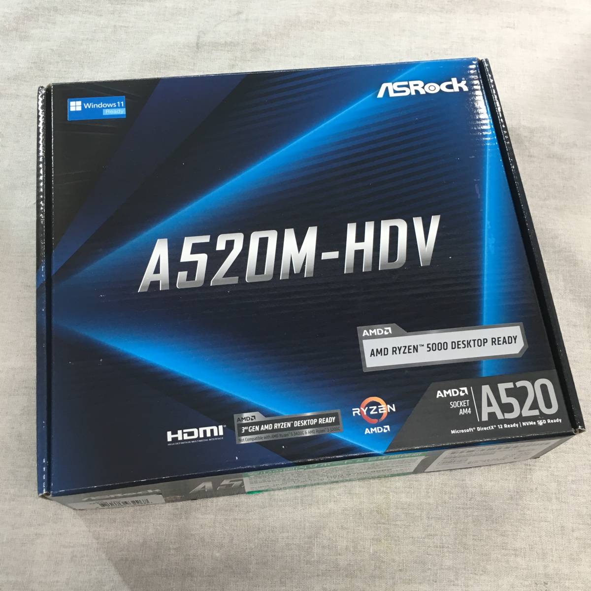 ジャンク品 ASRock AMD Ryzen 3000/4000シリーズ(Soket AM4)対応 A520チップセット搭載 Micro ATX マザーボード A520M-HDV_画像1