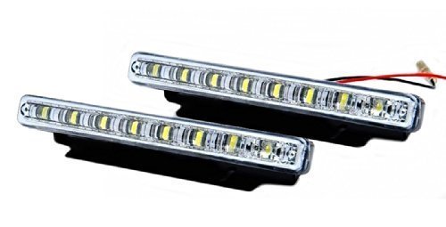 【ノーブランド品】デイライト LED 16発 12V 汎用 左右 2個セット ホワイト 取り付けステー付属_画像1