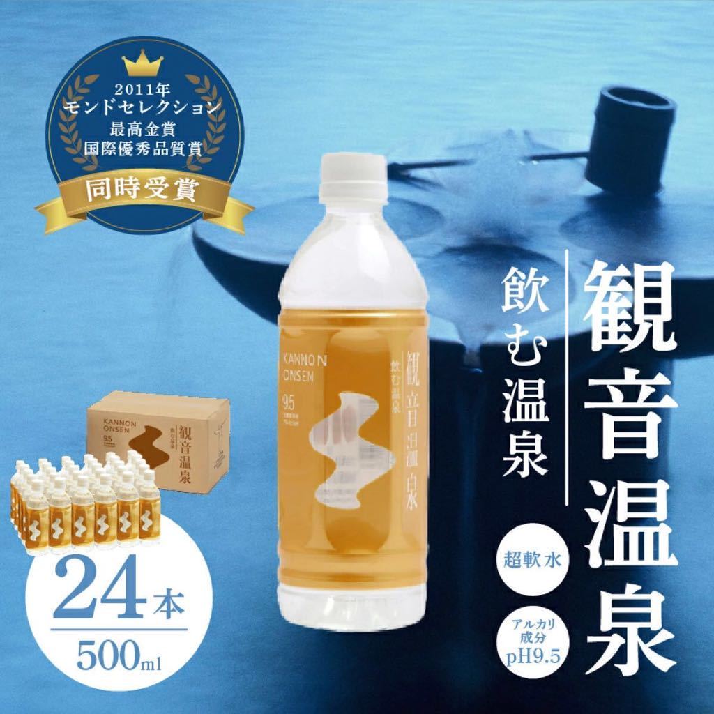 観音温泉水　500ml × 24本（1ケース） / 飲む温泉 / ミネラルウォーター　賞味期限2026 シリカ　訳あり　アウトレット　セール　大特価_画像3