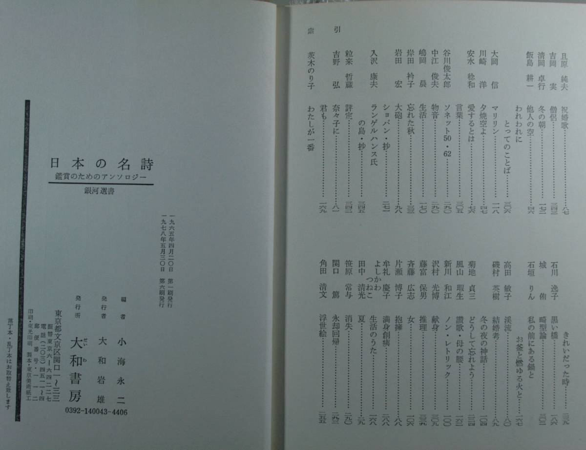 日本の名詩 鑑賞のためのアンソロジー （大和書房） 小海永二／編（単行本）の画像10