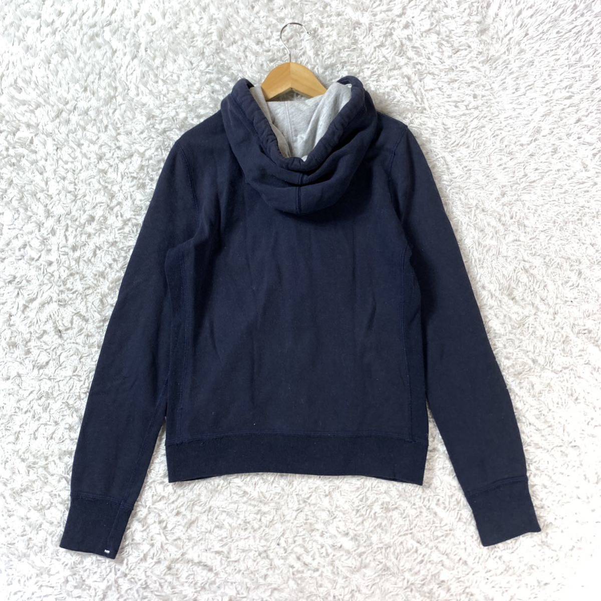 Abercrombie&Fitch アバクロンビー&フィッチ ジップアップパーカー ネイビー アバクロ 裏起毛 M YA5169_画像6