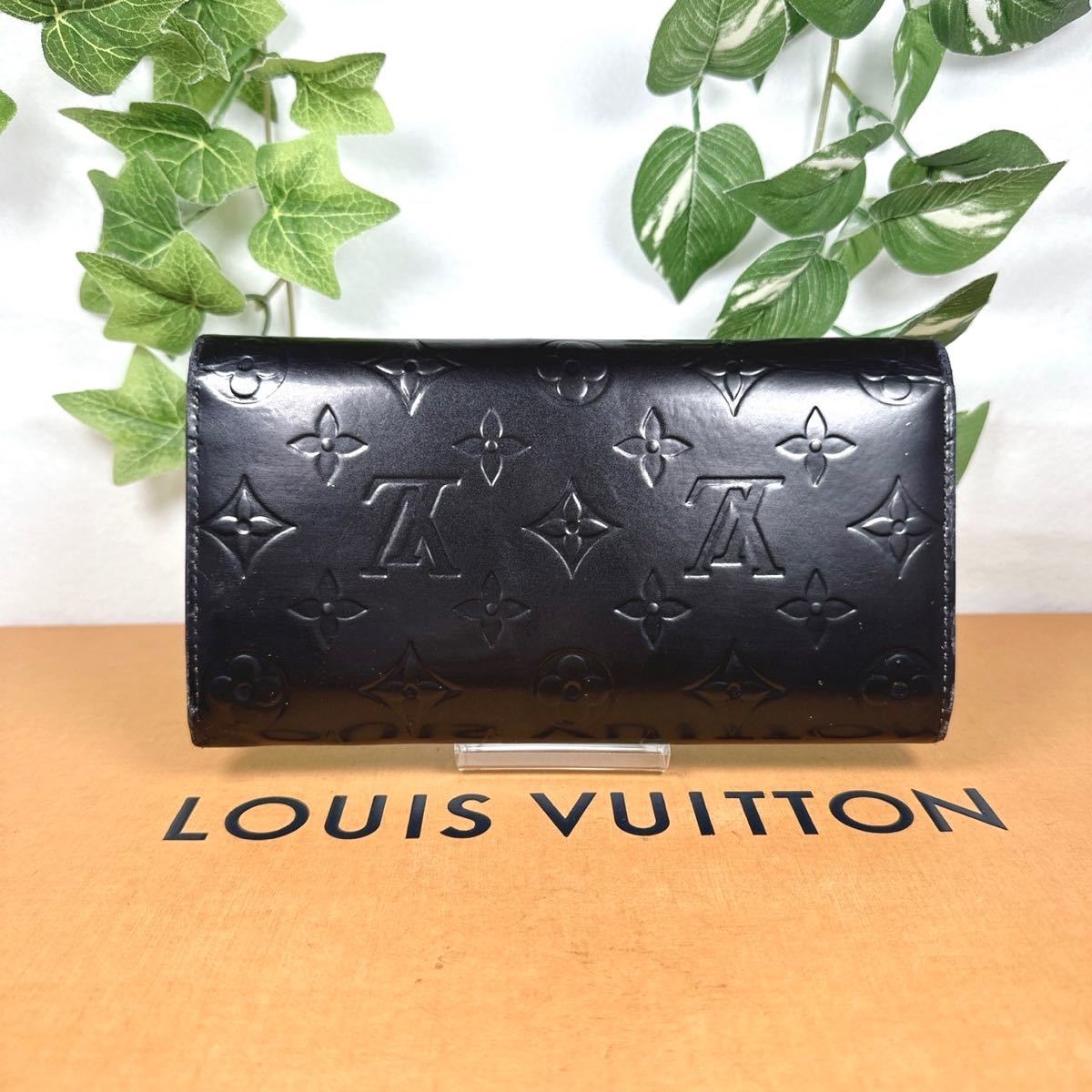 1円 LOUIS VUITTON ルイヴィトン ヴェルニ サラ 長財布 シリアルナンバー TH1005 ブラック×ホワイト系 男女兼用_画像2