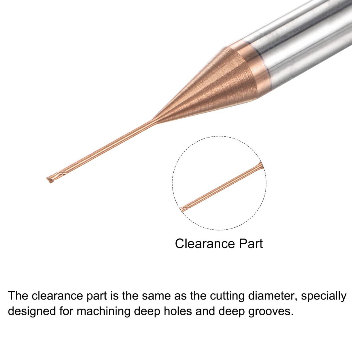 スクエアノーズエンドミル 超硬AlTiSin被覆 フルートスパイラルフライス 切断長さシャンク付き 0.5mm x 8mm