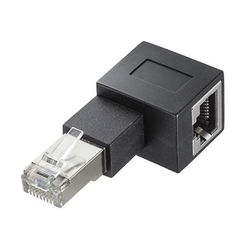 【5個セット】 サンワサプライ RJ-45L型変換アダプタ(左出し カテゴリ6A STP) ADT-RJ6A-LLX5_画像2