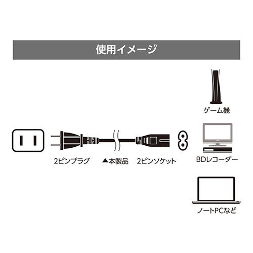 ミヨシ 250V対応電源ケーブル 1.5m MBC-TA215_画像6