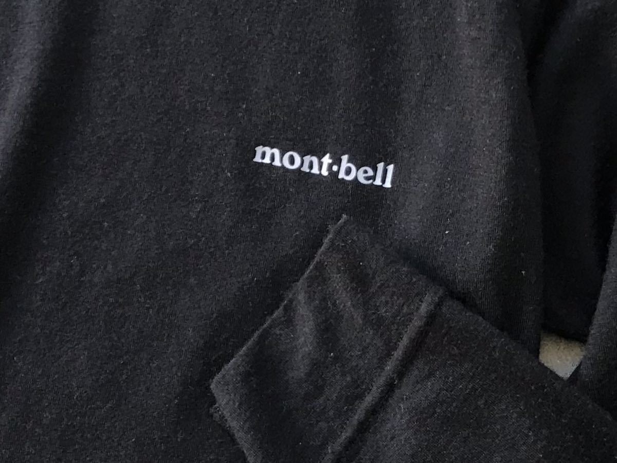 mont-bell [スーパーメリノウール M.W. ラウンドネックシャツ] XL メンズ カットソー 長袖Tシャツ アンダーウェア ベースレイヤー 黒_画像7