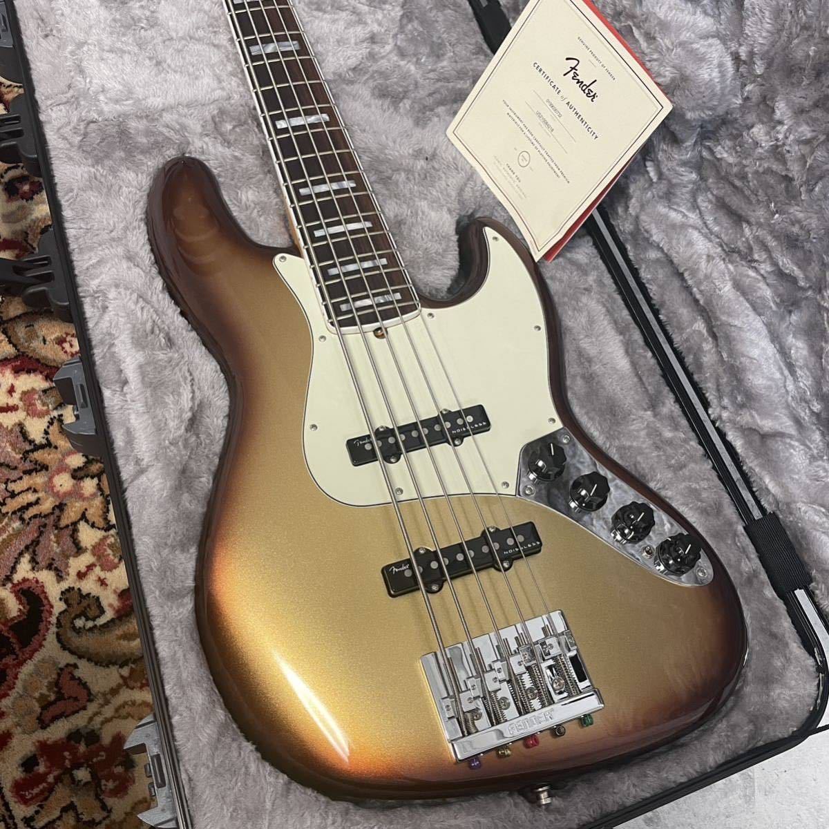 ★Fender USA American Ultra Jazz Bass Ⅴ mocha burstフェンダーアメリカンウルトラ 5弦ジャズベース ハードケース付_画像1