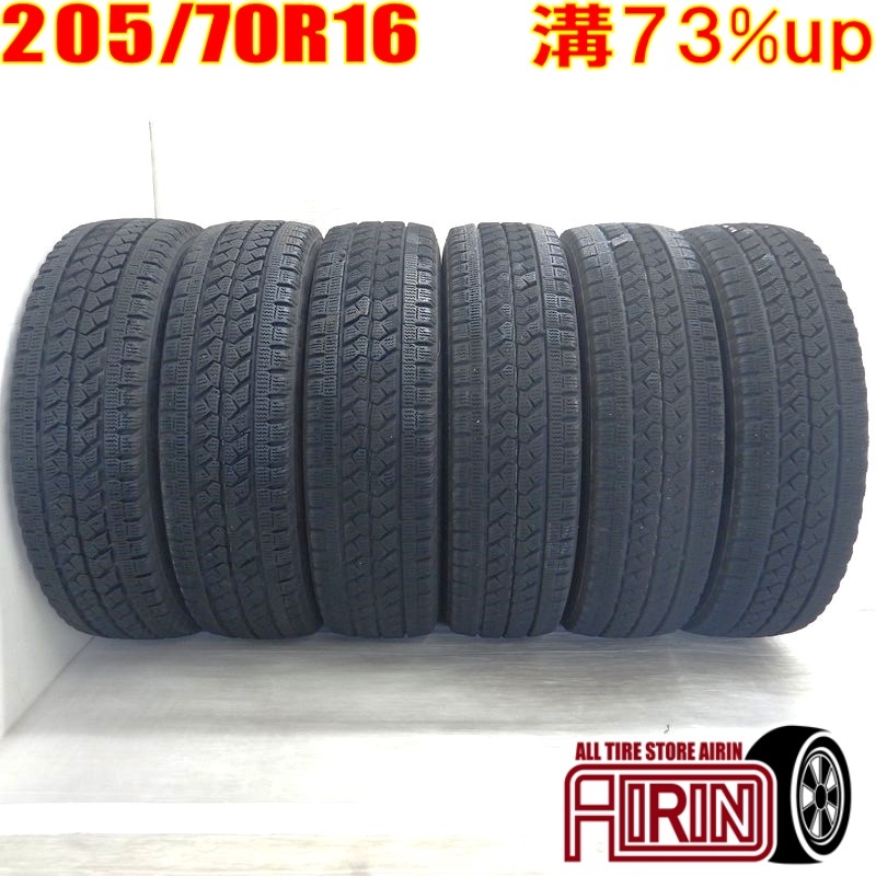 中古タイヤ 205/70R16 111/109L BRIDGESTONE BLIZZAK W979 スタッドレスタイヤ 6本セット エルフ 中古 16インチ_画像1