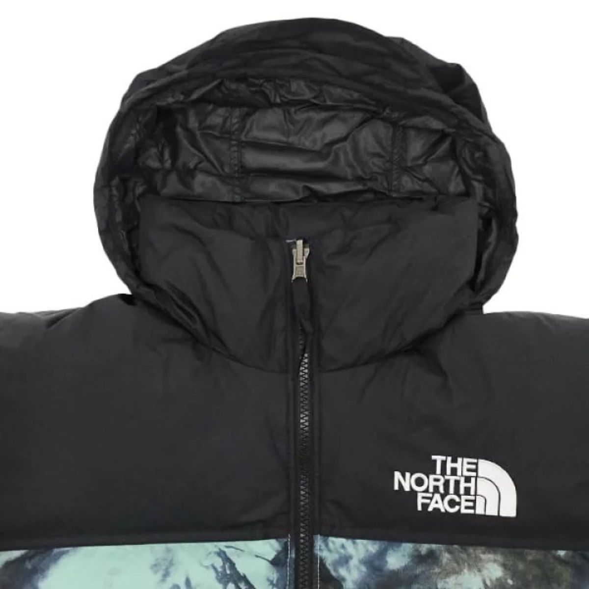 THE NORTH FACE ノースフェイス　ヌプシジャケット　ダウンジャケット　総柄　青　メンズ　XLサイズ