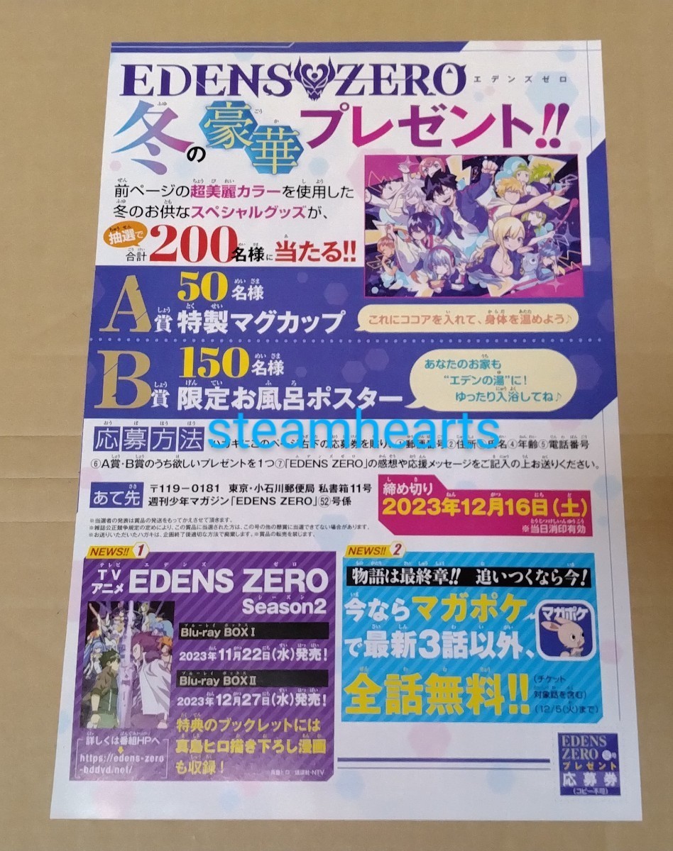 週刊少年マガジン 52号 応募券 EDENS ZERO マグカップ ポスター_画像1