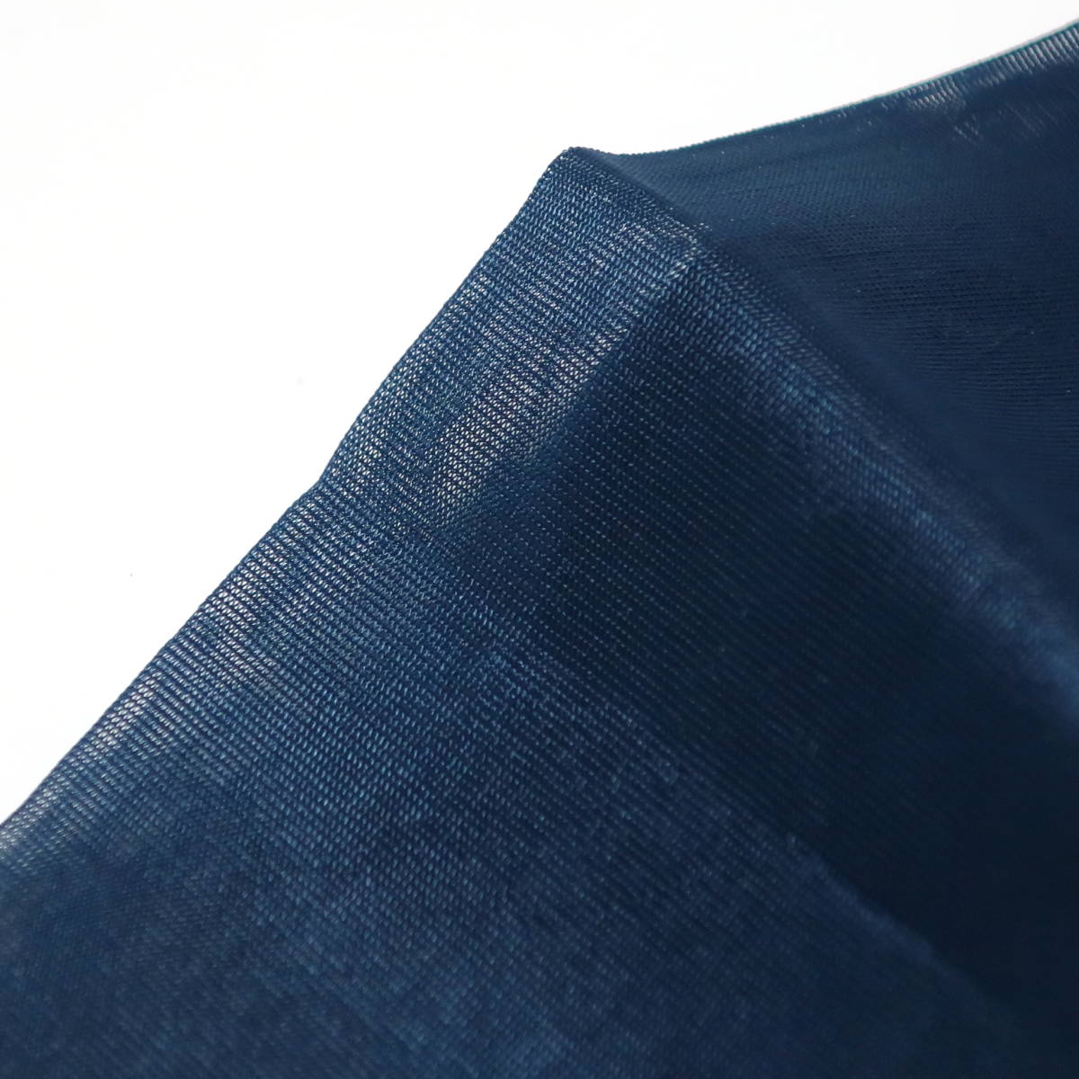 日本製 ナイロン100％ ハイソックス インクブルー 青 シースルー 靴下 紳士 メンズ ストッキング ハイゲージ 薄手 昭和 レトロ ロング_ストッキングのような透け感のある生地です