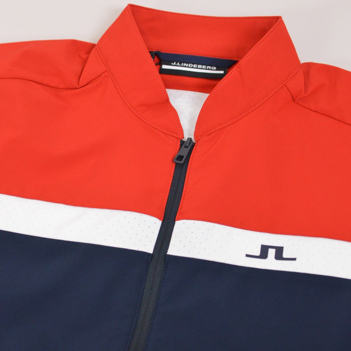 3 discount [J. Lindberg ] men's blouson M(46) navy blue × red 071-57910-63 J.LINDEBERG Golf autumn winter for stylish good-looking 