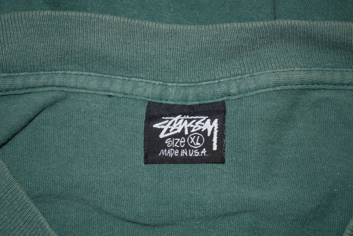 激レア ビンテージ OLD STUSSY オールド ステューシー RAT PATROL 黒タグ ８０’s 長袖Tシャツ グリーン サイズXL MADE IN USA_画像5