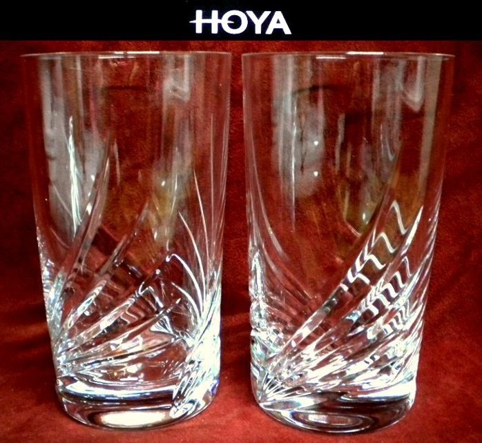 売切 HOYA クリスタル グラス 容量:240cc 2客組 日本製 取説付 未使用品 A/F、寸法φ上64/下55×H113mm、重量250ｇ、口元厚1.4mm、底厚13mm_画像4