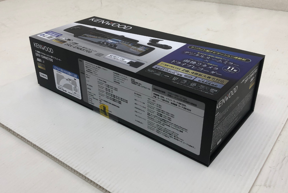 (最新型新品)DRV-EMN5700ケンウッド デジタルルームミラー型ドラレコ 動体検知駐車監視録画/ナビ連携型 別売microSDカード256GB付 ミラレコ_購入店販売証明書もついています。