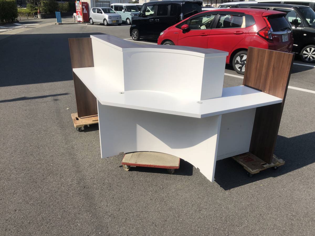  sale shelves attaching wooden reji counter wooden partition attaching acceptance display case counter table showcase store furniture Tokushima pickup limitation 