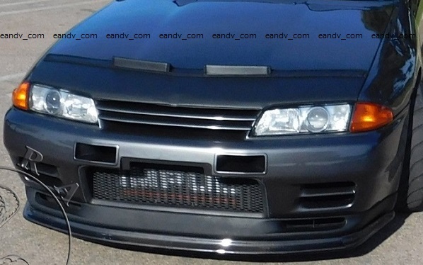 即納 国内在庫 日産スカイラインGTR R32 ノーズブラ ボンネットカバー ブラック黒フェイクレザー トリム /グリル エアロ スポイラー_画像1