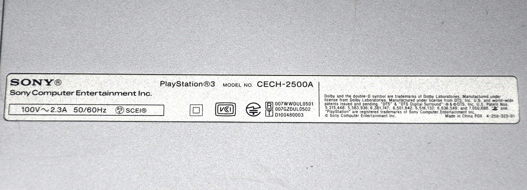 NY11-39【ジャンク品】SONY プレステ3 プレイステーション ゲーム機 Playstation 通電のみ確認 CECH-2500A 保管品 現状品_画像10