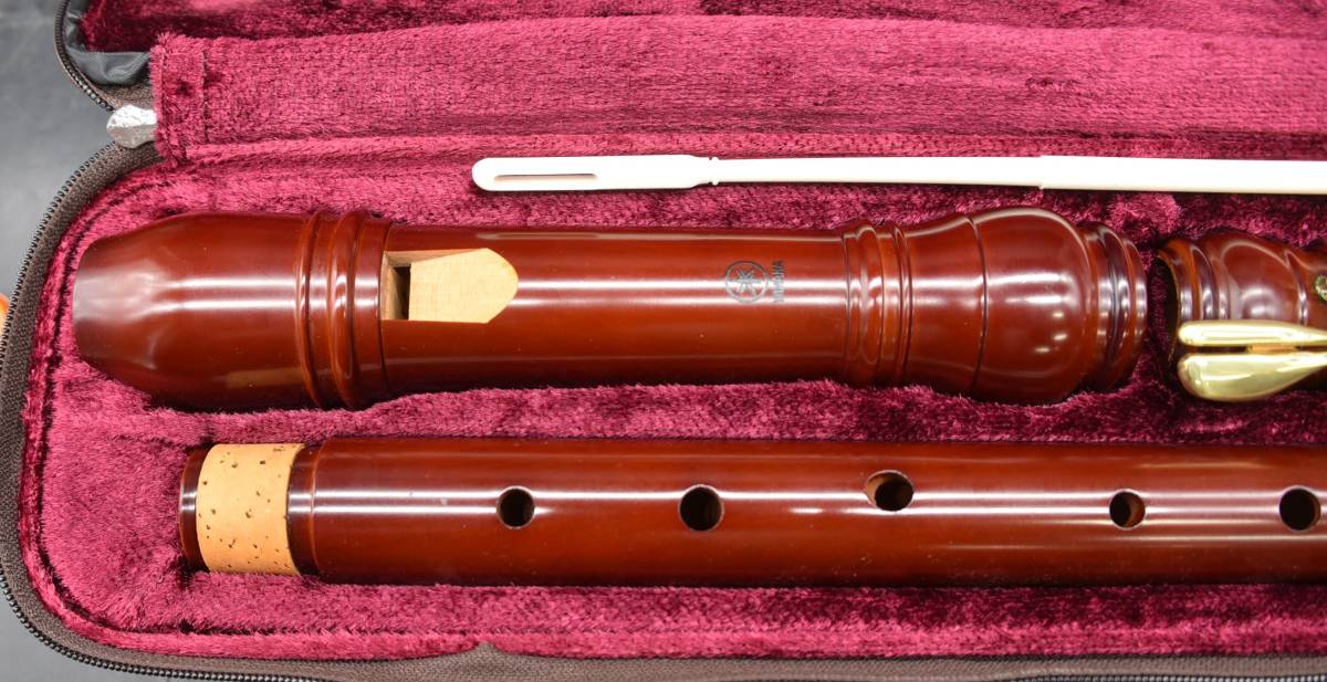 EY11-6 現状品 YAMAHA ヤマハ 木製 テナーリコーダー TENOR BAROQUE バロック式 ケース付き | 管楽器 楽器 保管品_画像2