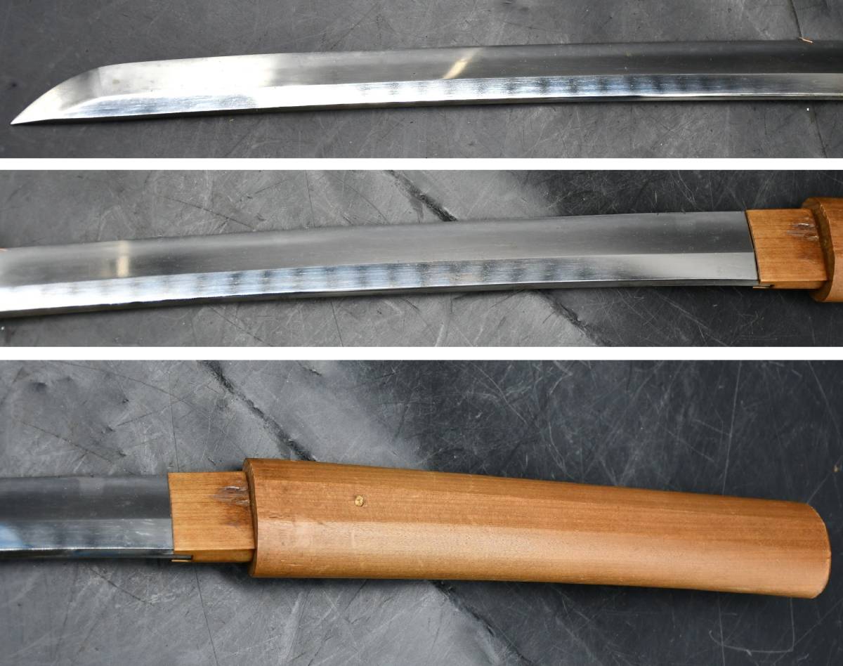 OY11-19【現状品】真剣 日本刀｜銃砲刀剣類登録証付｜長さ：64.2cm 反り：1.2cm｜当時物・美術品・武具・武士・侍・コレクション｜保管品_画像2