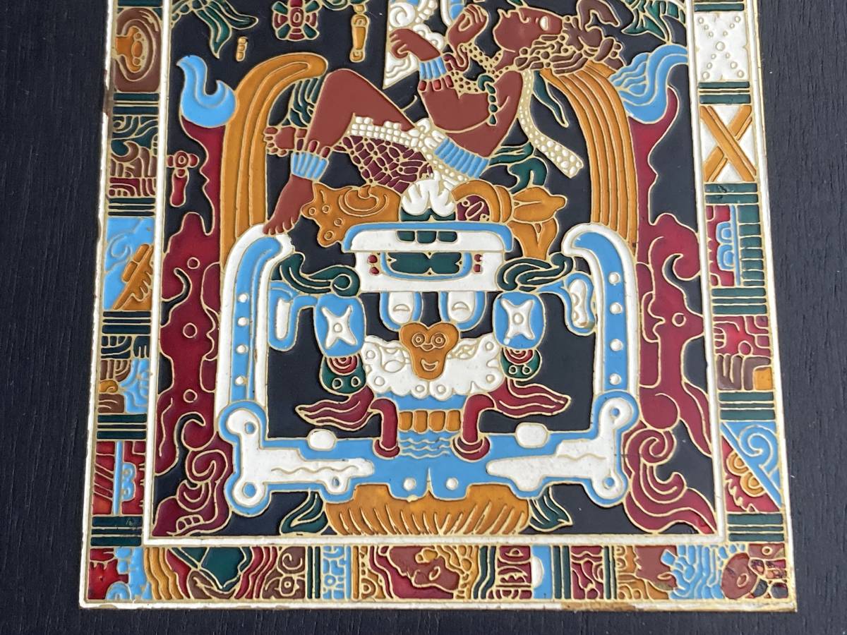 メキシコ パレンケ 壁飾り 宇宙飛行士 金属板 額装品（送料370円）_画像5