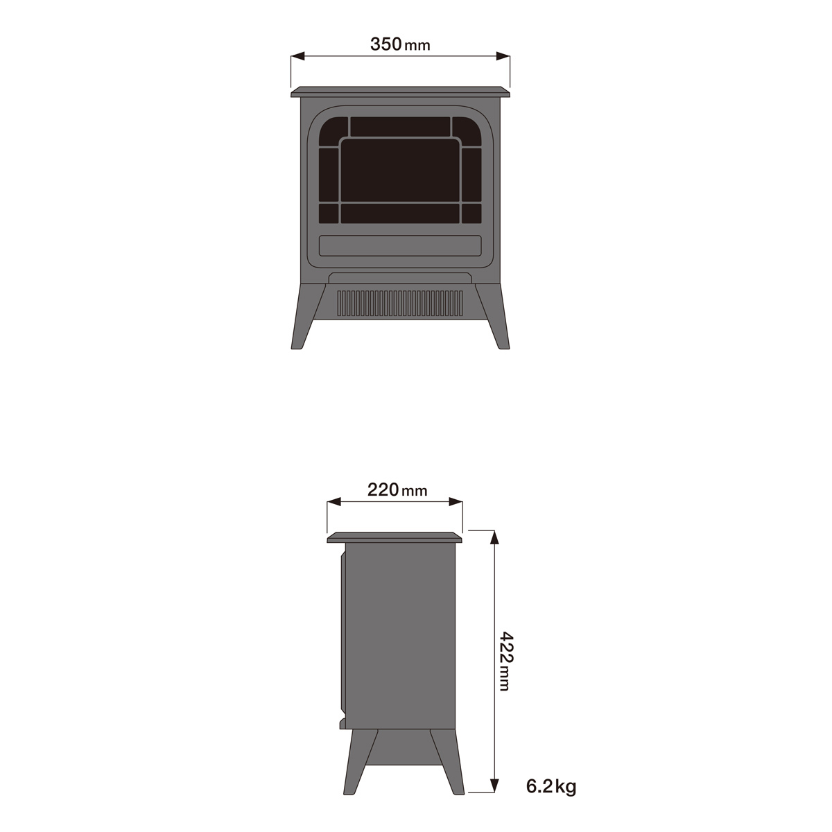 ディンプレックス オプティフレーム 電気暖炉 マイクロストーブ Micro Stove BK ブラック　コンパクト　おしゃれ　_画像5