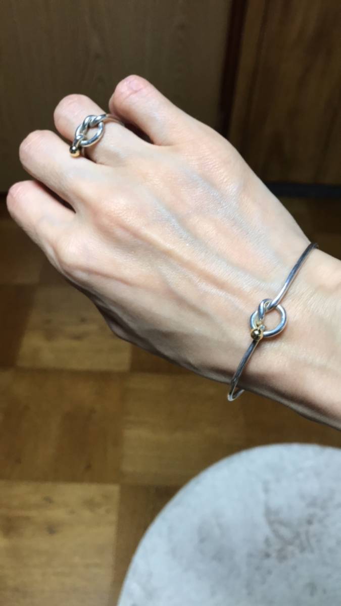 TIFFANY&Co.☆ラブノットリング＆ブレス2点セット☆ゴールド、シルバー☆コンビ☆ティファニー、アクセサリー