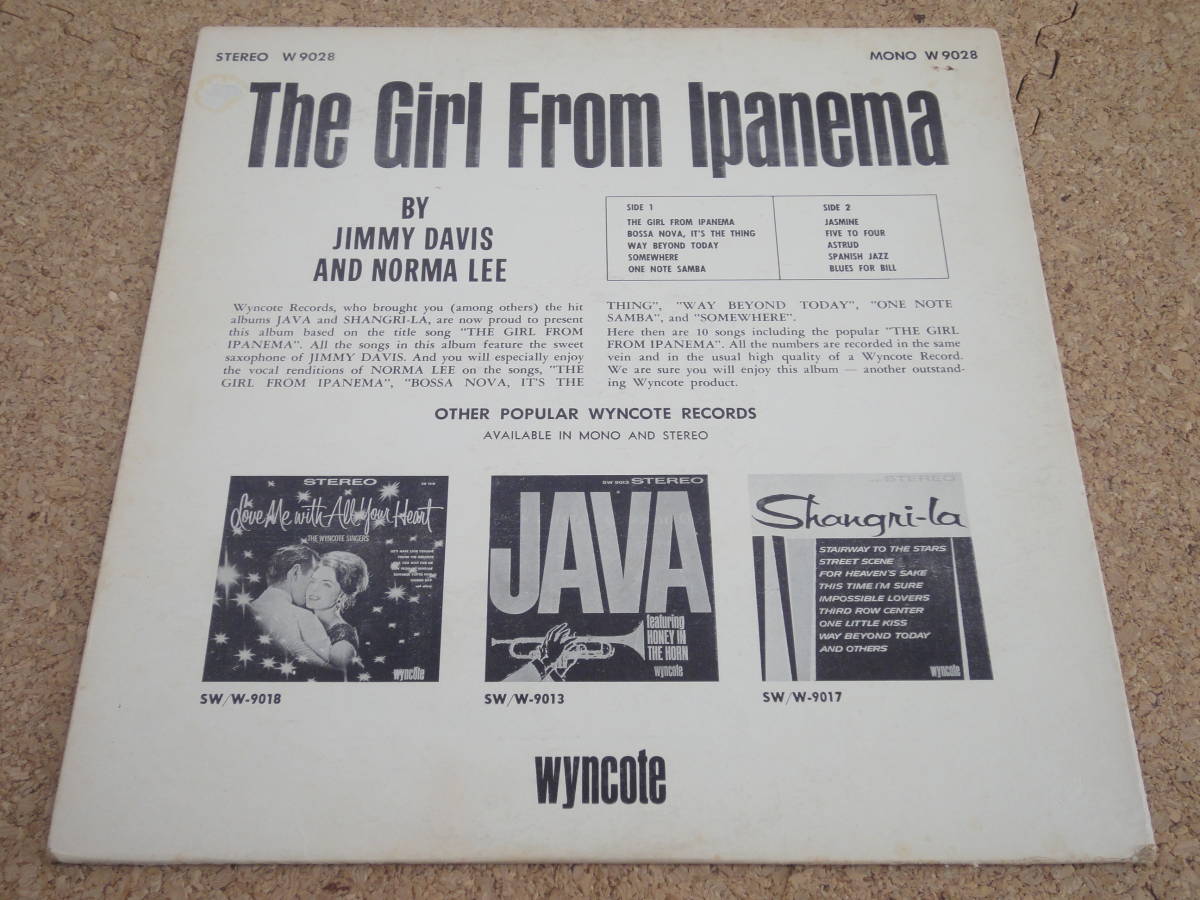 試聴可♪オリジナル！Jimmy Davis & Norma Lee / The Girl From Ipanema / ジャズボサ「Jasmine」収録！『Jazz Next Standard』掲載_画像2
