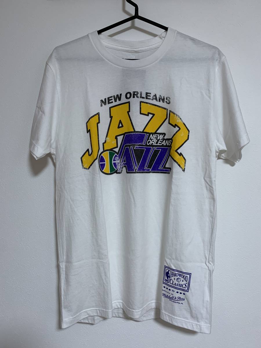 送料込! Mitchell & Ness（ミッチェルアンドネス） NBA New Orleans Jazz( ニューオーリンズ・ジャズ ) Tシャツ Size:S_画像1