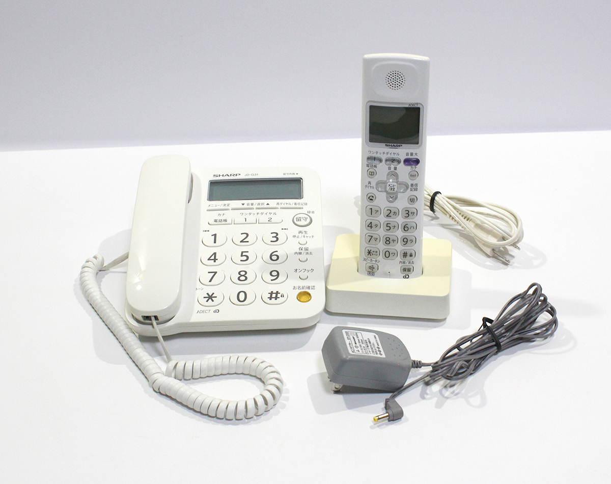 SHARP シャープ JD-G31 電話機 デジタル コードレス電話機 子機1台付 家電/電話/外線/内線　中古 yf1127_画像1