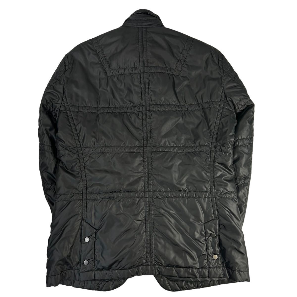極美品 INTERMEZZO インターメッツォ ダブルフェイス中綿ジャケット サイズS ブラック 美シルエット 上質 ポリエステル 人気 紳士 A2949_画像8