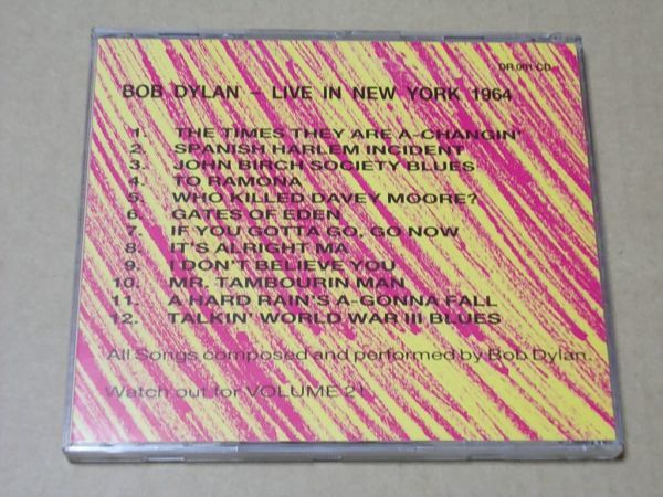 E0908　即決　CD　ボブ・ディラン　BOB DYLAN『LIVE IN NEW YORK 1964』　輸入盤_画像3