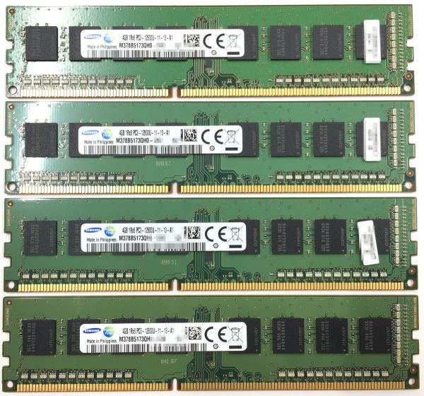 【4GB×4枚組】SAMSUNG PC3-12800U(PC3-1600) 1R×8 中古メモリー デスクトップ用 DDR3 即決 動作保証【送料無料】_画像2