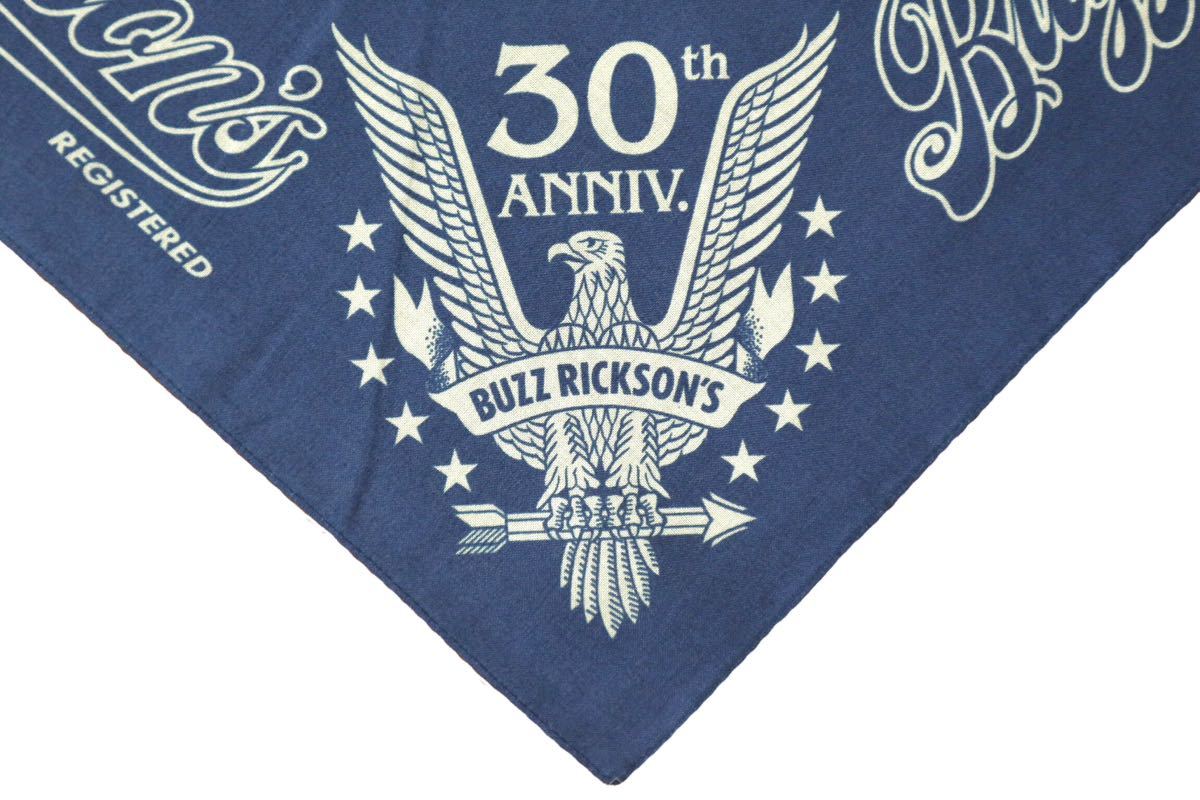 BUZZ RICKSON’S 125BLUE/SIZE FREE BR02761 “30th ANNIVERSARY BANDANA” バンダナ バズリクソンズ_画像5